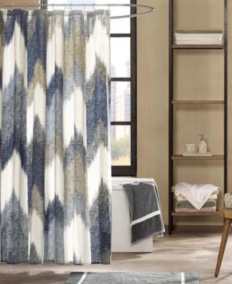 INK+IVY - Alpine Cotton 72" x 72" Broken Chevron-Print Shower Curtain