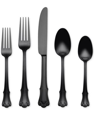 Oneida - James Street Black 20-Pc. Flatware Set, Service for 4