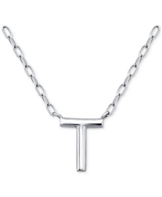 Giani Bernini - Initial T Pendant Necklace in Sterling Silver, 16" + 2" extender