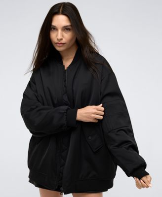 Kenneth Cole - Women's Satin-Back Crepe Boyfriend Bomber Jacket
