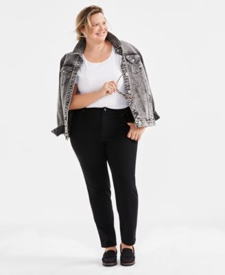 Style & Co - Plus Size Colored High-Rise Straight-Leg Jeans