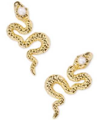 Kendra Scott - 14k Gold-Plated Cultured Freshwater Pearl Snake Stud Earrings