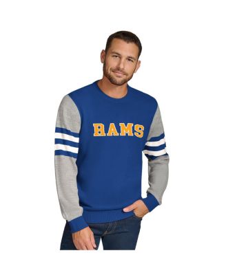Tommy Hilfiger - Men's Royal/Heather Gray Los Angeles Rams Acrylic Crewneck Pullover Sweatshirt