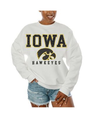 Gameday Couture - Women's White Iowa Hawkeyes Freestyle Fleece Pullover Sweatshirt