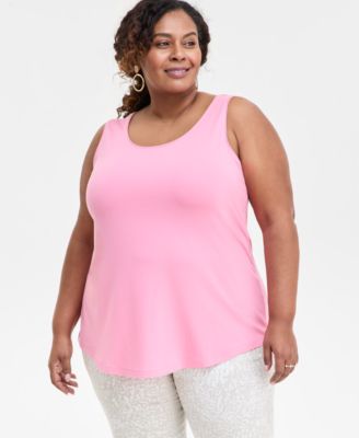 JM Collection - Plus Size Scoop-Neck Knit Tank Top
