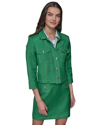 KARL LAGERFELD PARIS - Petite Linen-Blend Jacket