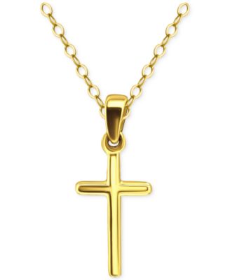 Giani Bernini - Cross Pendant Necklace in 18k Gold-Plated Sterling Silver (also in Sterling Silver), 16" + 2" extender