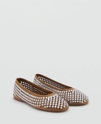 MANGO - Women's Rhinestone Die-Cut Ballet Flats