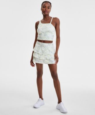 ID Ideology - Women's Fluid Zebra Printed Flounce Skort