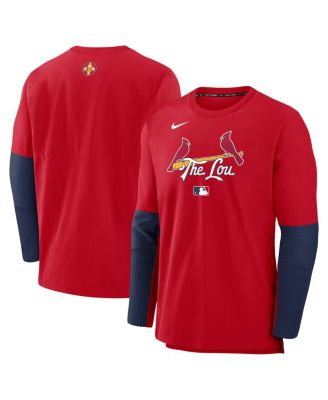 Nike - Men's Red St. Louis Cardinals Authentic Collection City Connect Lightweight Player Tri-Blend Performance Long Sleeve T-Shirt