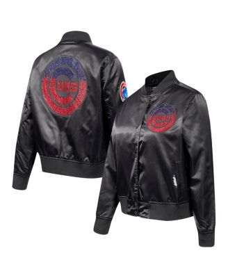 Pro Standard - Women's Black Chicago Cubs&nbsp;Rhinestone Satin Full-Snap Jacket