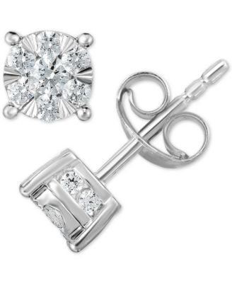TruMiracle - Diamond Stud Earrings in 14k White Gold