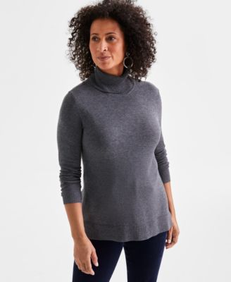 Style & Co - Women's Solid Turtleneck Long-Sleeve Sweater