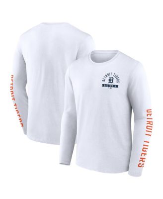 Fanatics - Men's White Detroit Tigers Press Box Long Sleeve T-Shirt