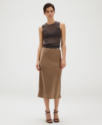 Calvin Klein - Woman's Satin Midi Skirt