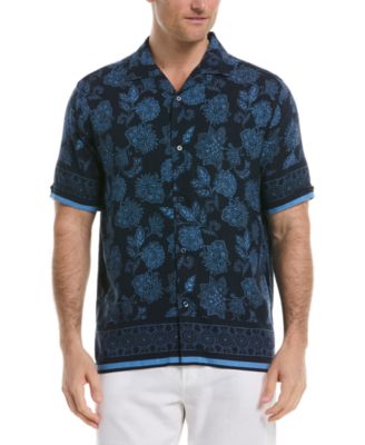 Cubavera - Men's Classic-Fit Textured Paisley Button-Down Camp Shirt