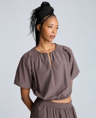 Kenneth Cole - Women's Cropped Puff-Sleeve Top