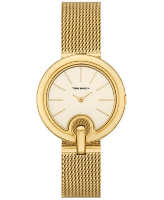 Tory Burch - Women's The Pierced Gold-Tone Stainless Steel Mesh Bracelet Watch 36mm
