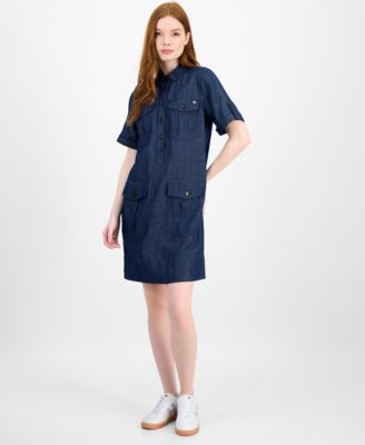 Tommy Hilfiger - Women's Chambray Utility Popover Dress