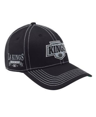 Starter - Men's Black Los Angeles Kings Sphere II Curved Starfit Adjustable Hat