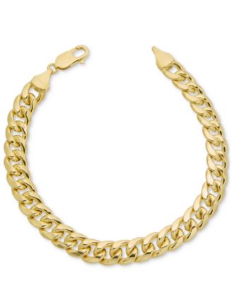 Italian Gold - Lightweight Cuban Chain Link Bracelet in 14k Gold