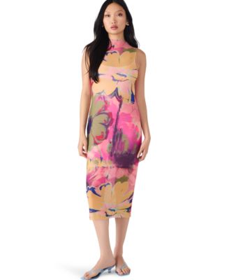Steve Madden - Women's Sidra Floral Mesh Midi Dress