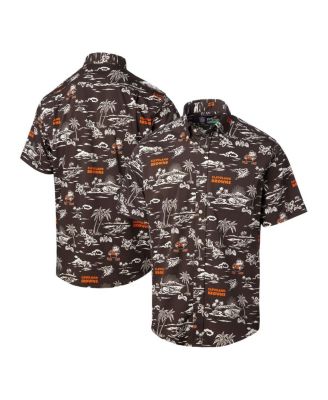 Reyn Spooner - Men's Brown Cleveland Browns Throwback Kekai&nbsp;Print Button-Up Shirt