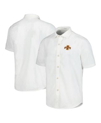 Tommy Bahama - Men's White Iowa State Cyclones Coconut Point Palm Vista IslandZone Camp Button-Up Shirt