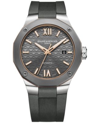 Baume & Mercier - Men's Swiss Automatic Riviera Dark Gray Rubber Strap Watch 42mm