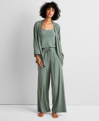 State of Day - Women's 3-Pc. Fluid-Knit Pajama Set