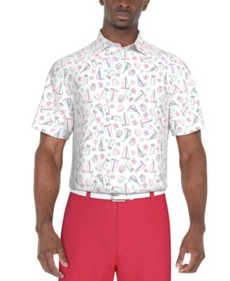 PGA TOUR - Men's Classic-Fit Stretch Performance Printed Golf Polo Shirt