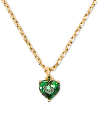kate spade new york - Gold-Tone Stone Heart Pendant Necklace, 16" + 3" extender