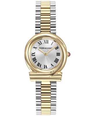 Ferragamo - Women's Gancini Twisted Two-Tone Stainless Bracelet Watch 28mm
