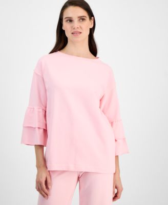 Anne Klein - Women's Tiered-Cuff Sweatshirt