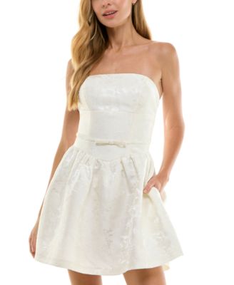 SENI & CADE - Women's Jacquard Strapless Belted Dress