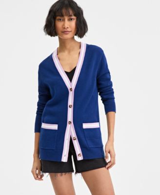 On 34th - Women's Tipped Boyfriend Cardigan