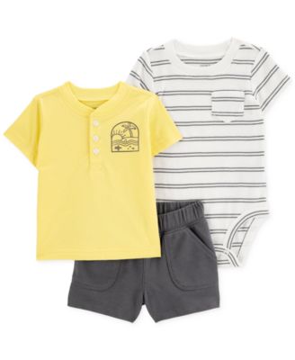 Carter's - Baby Boys Cotton Little Shorts, T-Shirt & Bodysuit, 3 Piece Set