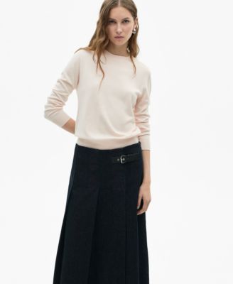 MANGO - Women's Silk Blend Knitted Sweater