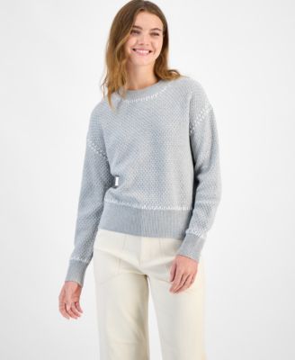 And Now This - Women's Whip Stitch Dropped-Shoulder Cotton Sweater