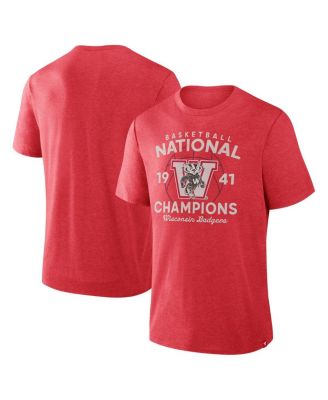 Fanatics - Men's  Red Wisconsin Badgers Dynamic Showdown Tri-Blend T-shirt