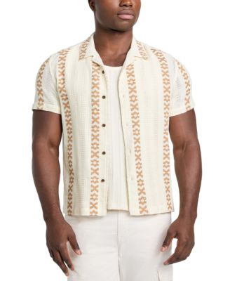 GUESS - Men's Sandoval X-Pattern Dobby Shirt