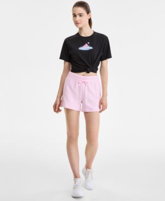 adidas - Women's The Essentials Fleece Logo Pull-On Shorts