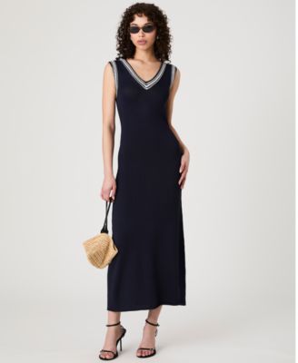 French Connection - Women's Sage Knit-Trim Sleeveless Dress