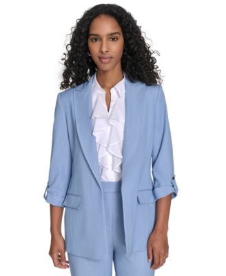 Calvin Klein - Women's Faux Denim Roll-Sleeve Jacket