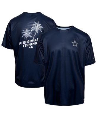 Columbia - Men's Navy Dallas Cowboys Terminal Tackle Performance Fishing Omni-Shade T-Shirt