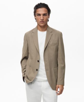 MANGO - Men's Slim Fit Cool Wool Suit Blazer