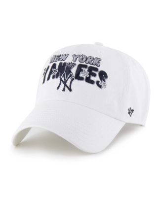'47 Brand - Women's White New York Yankees Flower Power Clean Up Adjustable Hat