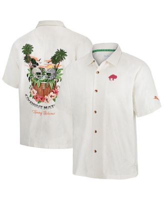 Tommy Bahama - Men's White Buffalo Bills Coconut Matchup Camp Throwback Button-Up Shirt