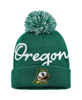 Fanatics - Women's Green Oregon Ducks Excel Cuffed Knit with Pom Hat