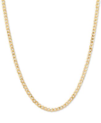 Italian Gold - Lightweight Fine Curb Link 18" Chain Necklace in 14k Gold